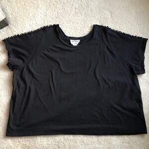 For The Republic Black Top with Button Design Woman's 2X